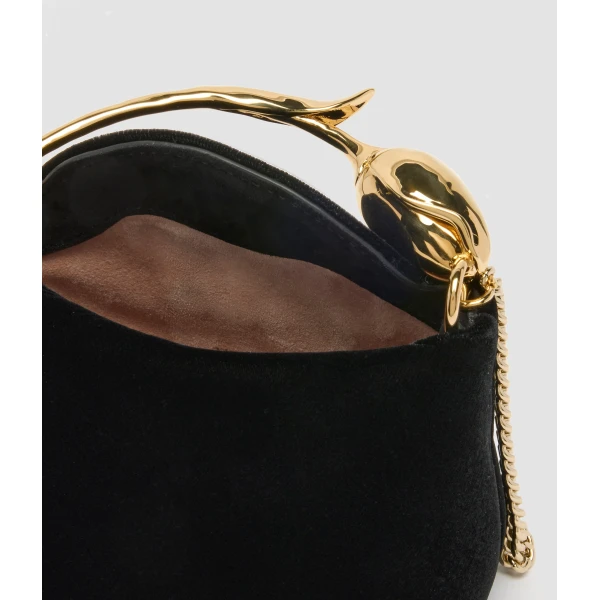 Erdem Micro Bloom Bag in Black Velvet | Mini Bags | Luxury Shoes 