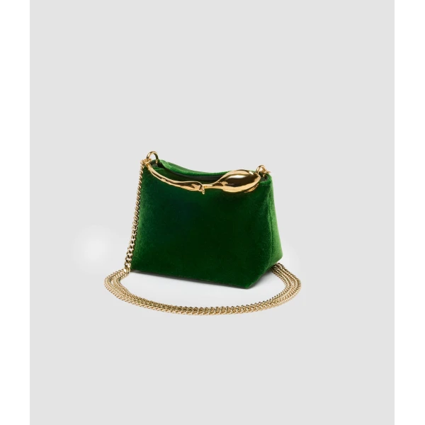 Erdem Micro Bloom Bag in Green Velvet | Mini Bags | Luxury Shoes 