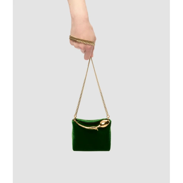 Erdem Micro Bloom Bag in Green Velvet | Mini Bags | Luxury Shoes 