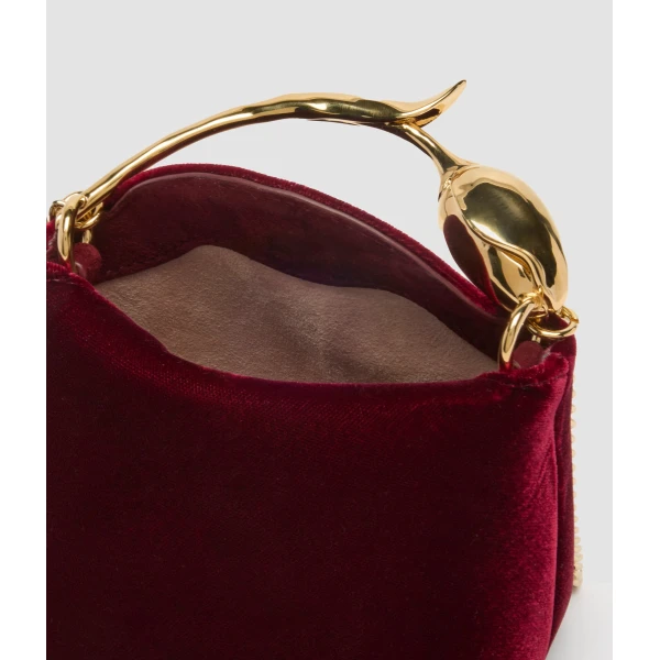 Erdem Micro Bloom Bag in Red Velvet | Mini Bags | Luxury Shoes 