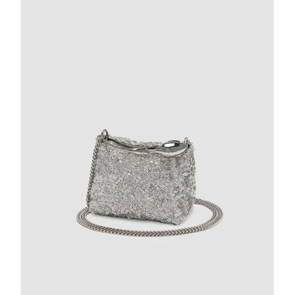Erdem Micro Bloom Bag in Silver Sequins | Mini Bags | Luxury Shoes 
