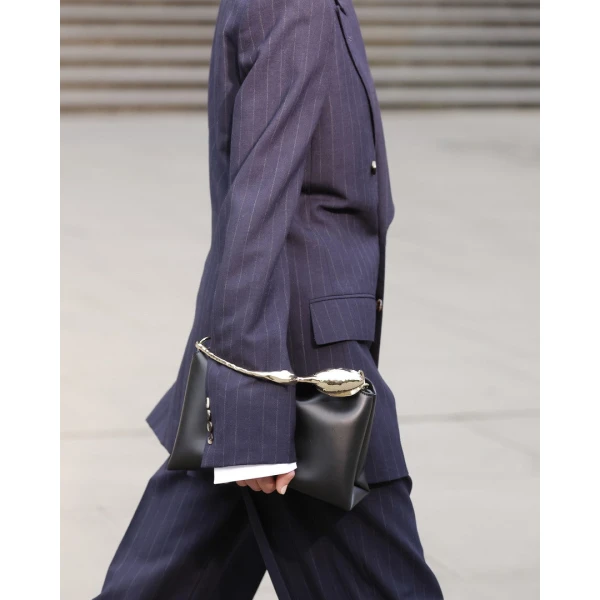 Erdem Midi Bloom Bag in Black Leather | Totes & Top-Handle Bags | Luxury Shoes 
