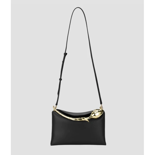Erdem Midi Bloom Bag in Black Leather | Totes & Top-Handle Bags | Luxury Shoes 