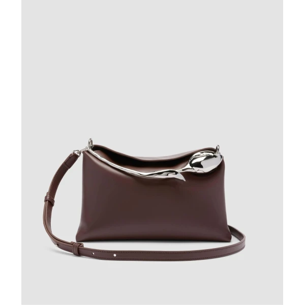 Erdem Midi Bloom Bag in Chestnut Leather | Totes & Top-Handle Bags | Luxury Shoes 