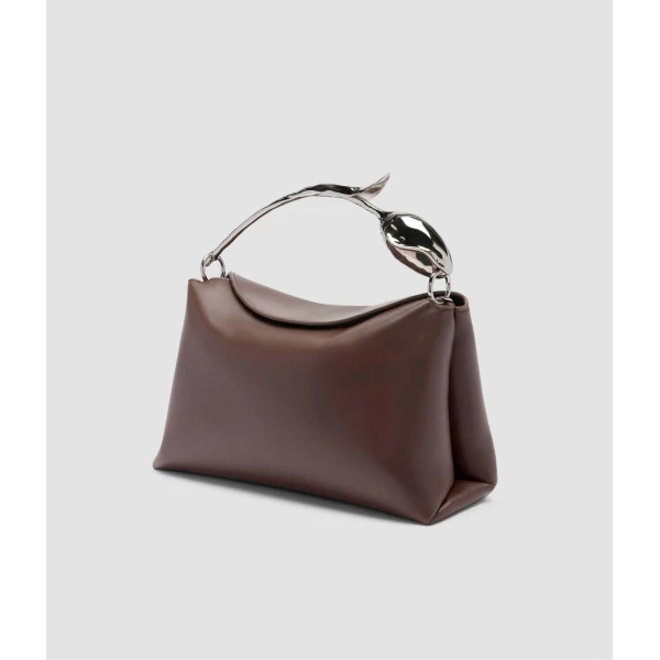 Erdem Midi Bloom Bag in Chestnut Leather | Totes & Top-Handle Bags | Luxury Shoes 