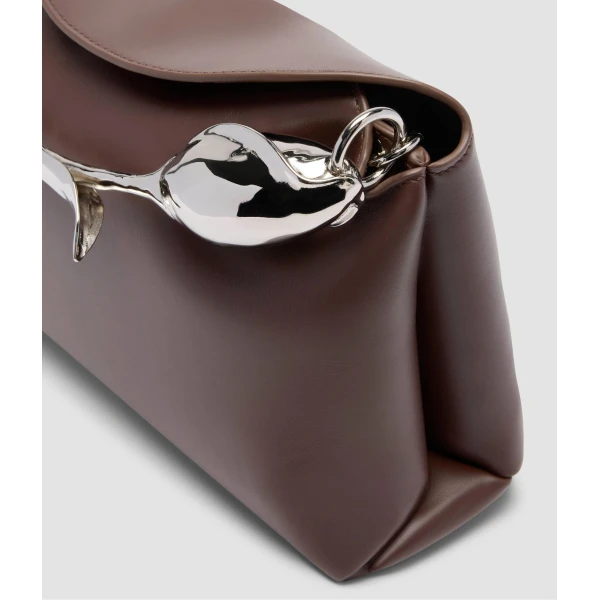 Erdem Midi Bloom Bag in Chestnut Leather | Totes & Top-Handle Bags | Luxury Shoes 
