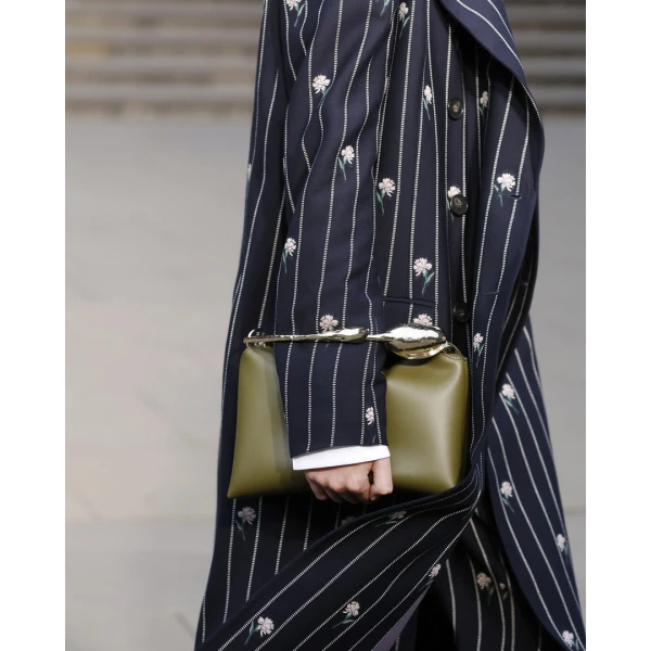 Erdem Midi Bloom Bag in Khaki Leather | Totes & Top-Handle Bags | Luxury Shoes 