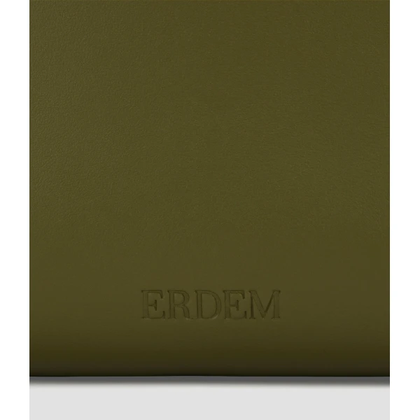 Erdem Midi Bloom Bag in Khaki Leather | Totes & Top-Handle Bags | Luxury Shoes 