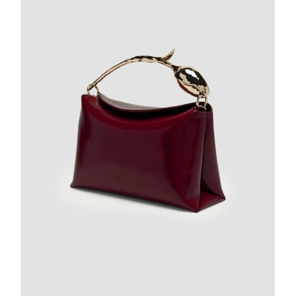Erdem Midi Bloom Bag in Ruby Patent Leather | Totes & Top-Handle Bags | Luxury Shoes 