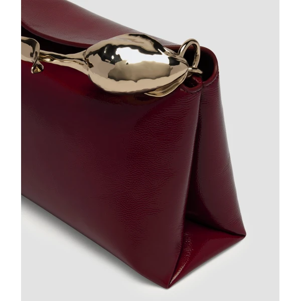 Erdem Midi Bloom Bag in Ruby Patent Leather | Totes & Top-Handle Bags | Luxury Shoes 