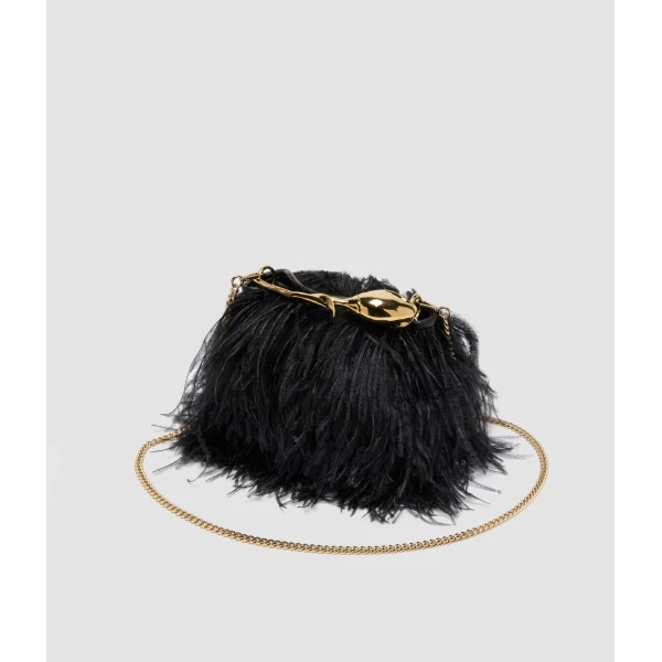 Erdem Mini Bloom Bag in Black Feathers | Mini Bags | Luxury Shoes 