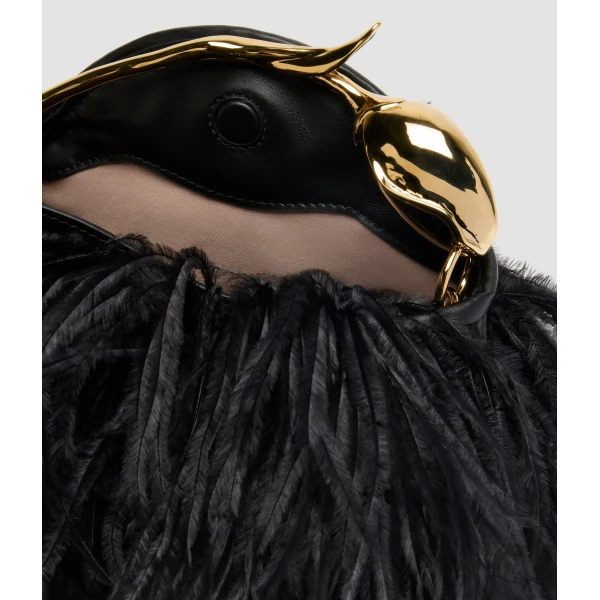 Erdem Mini Bloom Bag in Black Feathers | Mini Bags | Luxury Shoes 