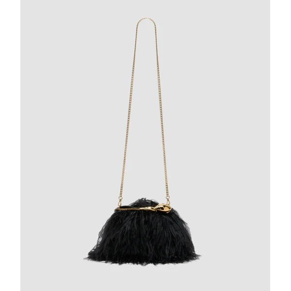 Erdem Mini Bloom Bag in Black Feathers | Mini Bags | Luxury Shoes 