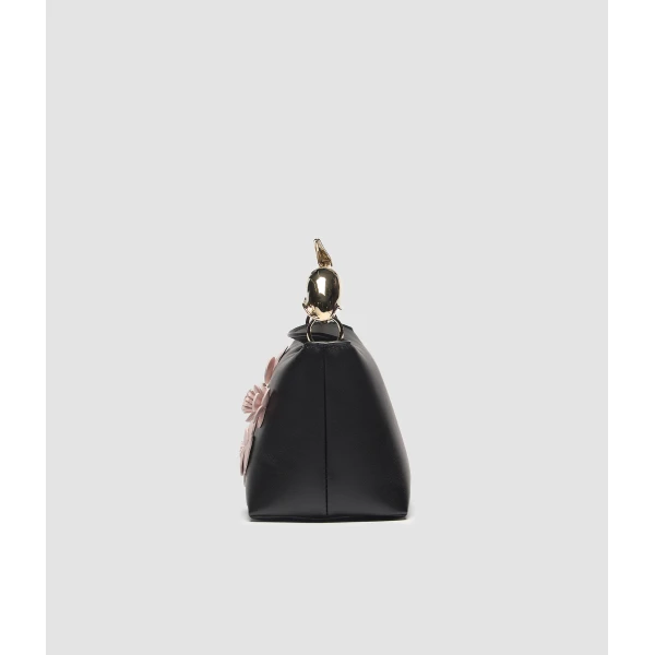 Erdem Mini Bloom Bag in Black Flower Applique Leather | Mini Bags | Luxury Shoes 
