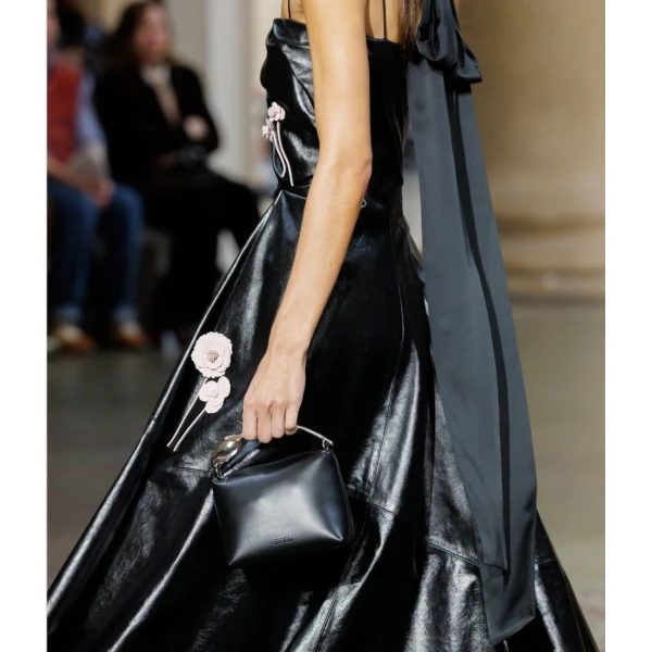 Erdem Mini Bloom Bag in Black Leather and Silver | Mini Bags | Luxury Shoes 