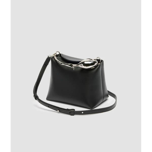 Erdem Mini Bloom Bag in Black Leather and Silver | Mini Bags | Luxury Shoes 