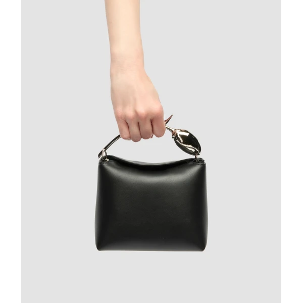 Erdem Mini Bloom Bag in Black Leather and Silver | Mini Bags | Luxury Shoes 