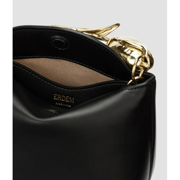 Erdem Mini Bloom Bag in Black Leather | Mini Bags | Luxury Shoes 