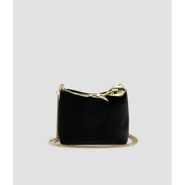 Erdem Mini Bloom Bag in Black Velvet | Mini Bags | Luxury Shoes 