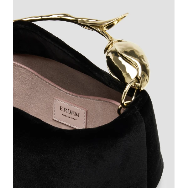 Erdem Mini Bloom Bag in Black Velvet | Mini Bags | Luxury Shoes 