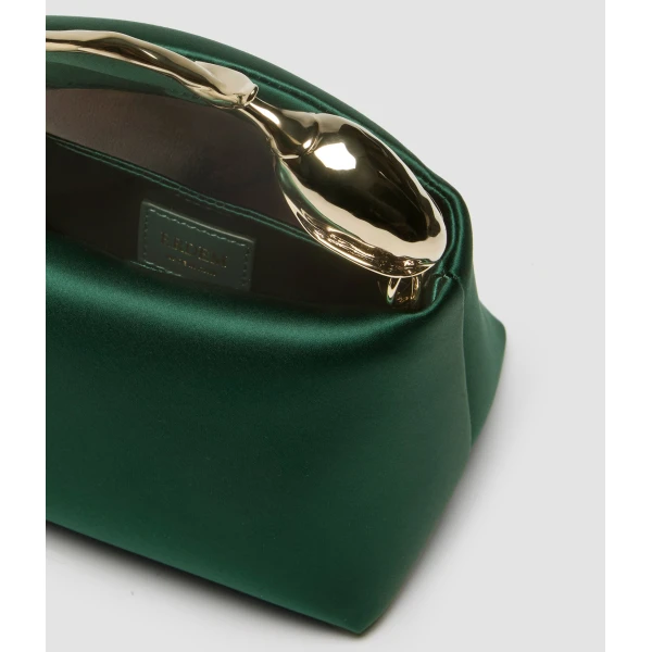 Erdem Mini Bloom Bag in Forest Green Satin | Mini Bags | Luxury Shoes 