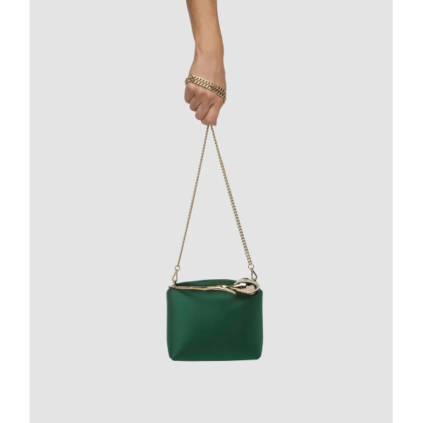 Erdem Mini Bloom Bag in Forest Green Satin | Mini Bags | Luxury Shoes 