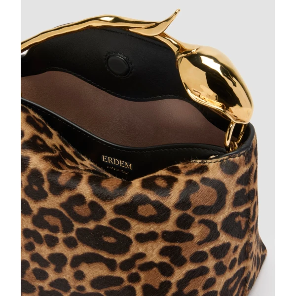 Erdem Mini Bloom Bag in Leopard Ponyskin | Mini Bags | Luxury Shoes 
