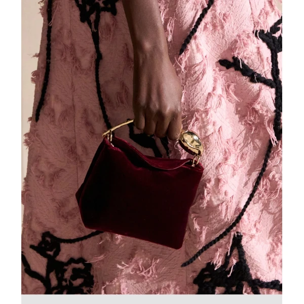 Erdem Mini Bloom Bag in Malbec Velvet | Mini Bags | Luxury Shoes 