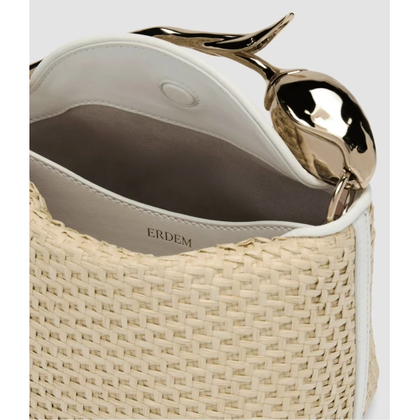 Erdem Mini Bloom Bag in Natural Raffia | Mini Bags | Luxury Shoes 