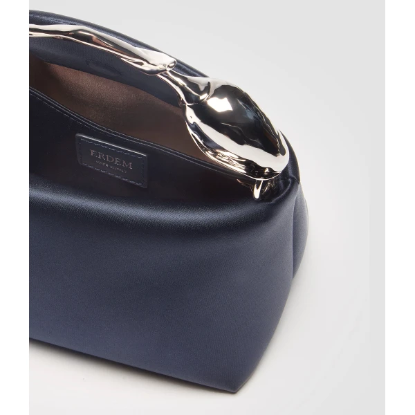 Erdem Mini Bloom Bag in Navy Satin | Mini Bags | Luxury Shoes 