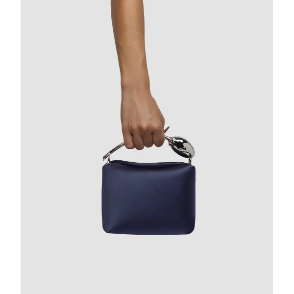 Erdem Mini Bloom Bag in Navy Satin | Mini Bags | Luxury Shoes 