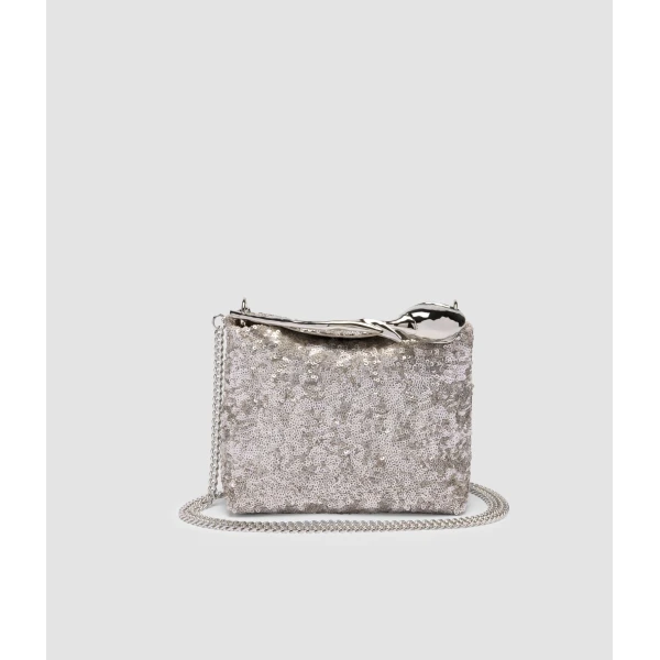 Erdem Mini Bloom Bag in Silver Sequins | Mini Bags | Luxury Shoes 