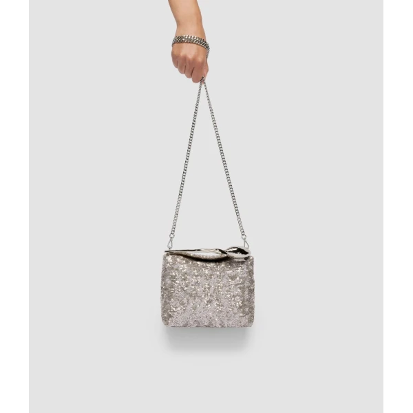 Erdem Mini Bloom Bag in Silver Sequins | Mini Bags | Luxury Shoes 