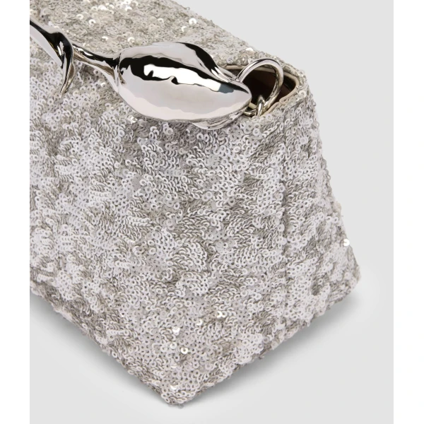 Erdem Mini Bloom Bag in Silver Sequins | Mini Bags | Luxury Shoes 