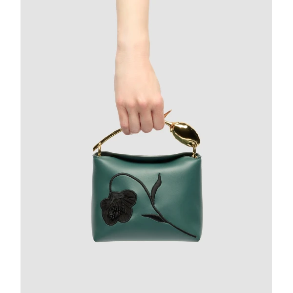 Erdem Mini Bloom Bag in Teal Leather | Mini Bags | Luxury Shoes 