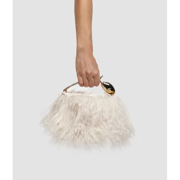 Erdem Mini Bloom Bag in White Feathers | Mini Bags | Luxury Shoes 