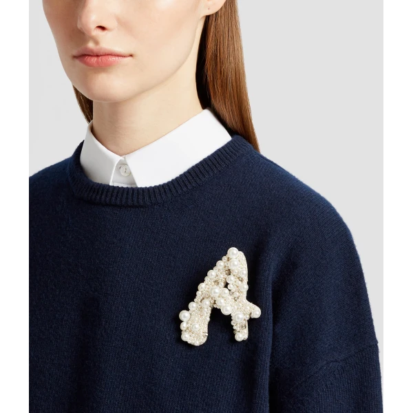 Erdem Pearl Alphabet Brooch A | Brooches & Pins | Luxury Shoes 