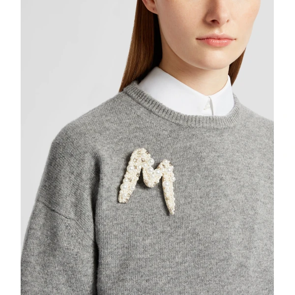 Erdem Pearl Alphabet Brooch M | Brooches & Pins | Luxury Shoes 