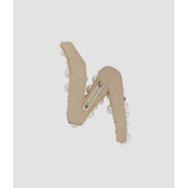 Erdem Pearl Alphabet Brooch N | Brooches & Pins | Luxury Shoes 