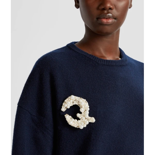 Erdem Pearl Alphabet Brooch Q | Brooches & Pins | Luxury Shoes 