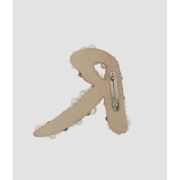 Erdem Pearl Alphabet Brooch R | Brooches & Pins | Luxury Shoes 