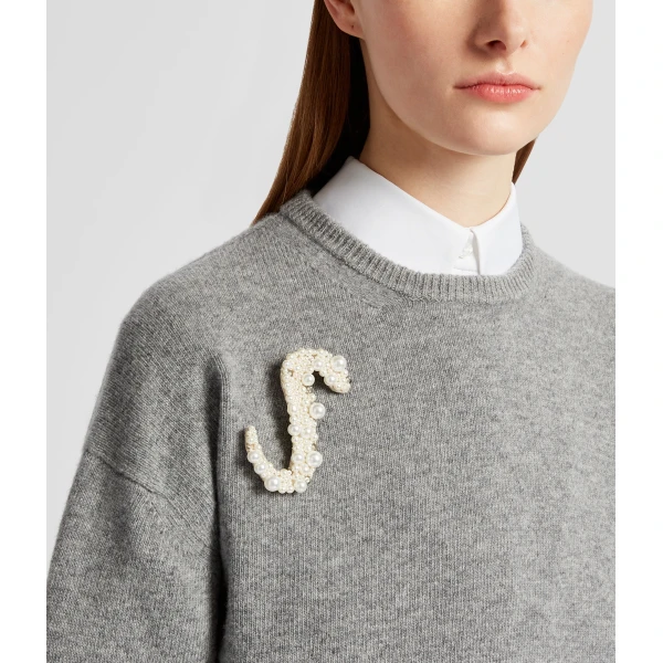 Erdem Pearl Alphabet Brooch S | Brooches & Pins | Luxury Shoes 