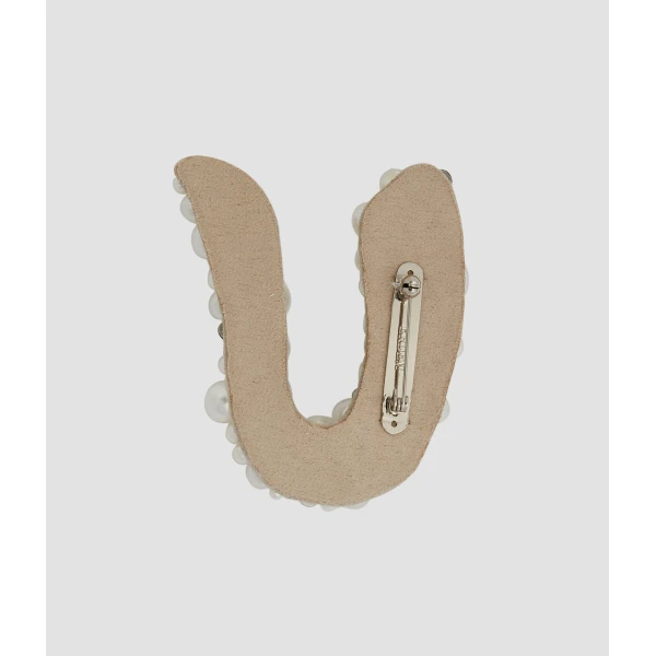 Erdem Pearl Alphabet Brooch U | Brooches & Pins | Luxury Shoes 