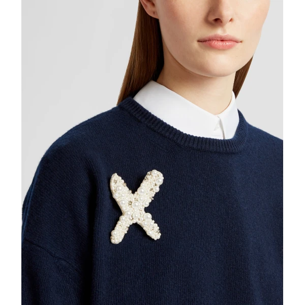 Erdem Pearl Alphabet Brooch X | Brooches & Pins | Luxury Shoes 