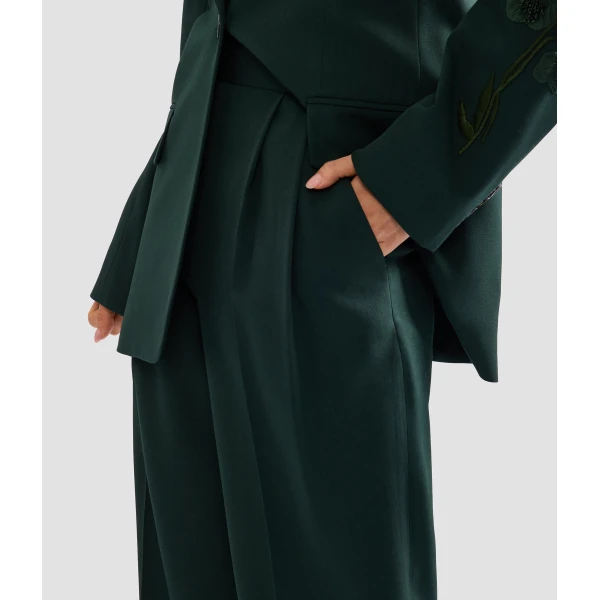 Erdem Pleatable Wool Wide Leg Trouser | Wide leg pants | Luxury Shoes 