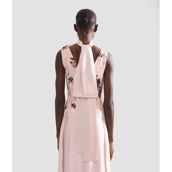 Erdem Satin Cady Neck Scarf in Pink | Scarves | Luxury Shoes 