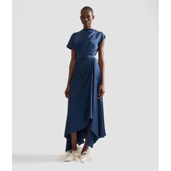 Erdem Satin Draped Midi Skirt | Midi Skirts | Luxury Shoes 