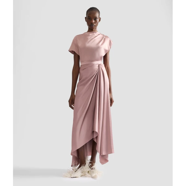 Erdem Satin Draped Midi Skirt | Midi Skirts | Luxury Shoes 