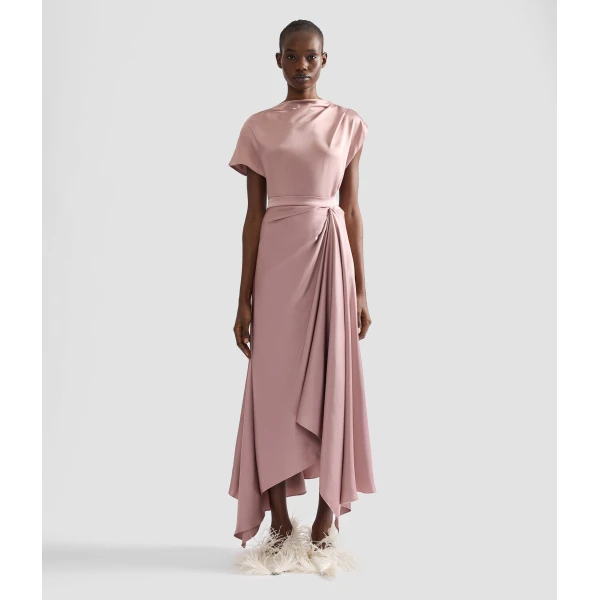 Erdem Satin Draped Midi Skirt | Midi Skirts | Luxury Shoes 
