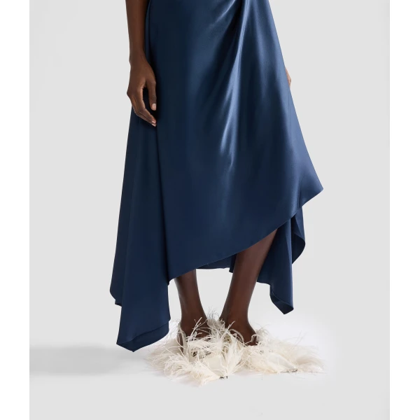 Erdem Satin Draped Midi Skirt | Midi Skirts | Luxury Shoes 